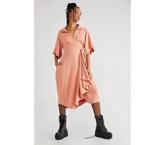 Free People Endless Summer Carefree Days Midi Dress Wrap Cotton Resort S 256701
